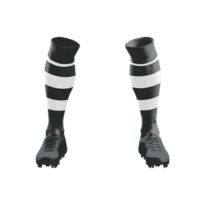 Socks 035 Black/White Hoops Stock Long Socks ($12 - $14). (x 32)